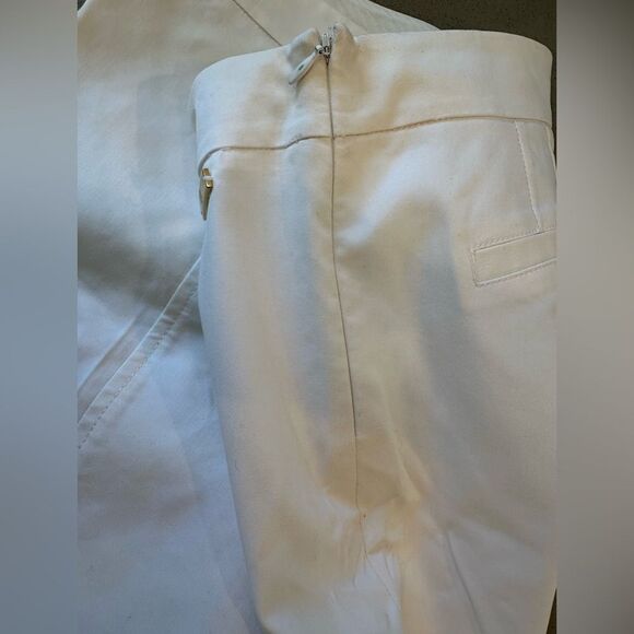 Tory Burch Women's White Slit Hem Cotton Blend Pants size 4 - Picture 6 of 14